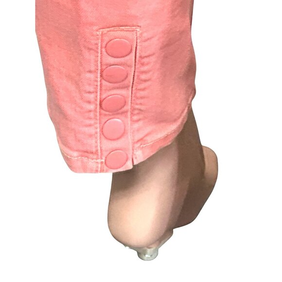 Chicos Platinum Denim Peach Slim Ankle Jeans Size 00 Cotton Spandex Womens Pants - Picture 7 of 15